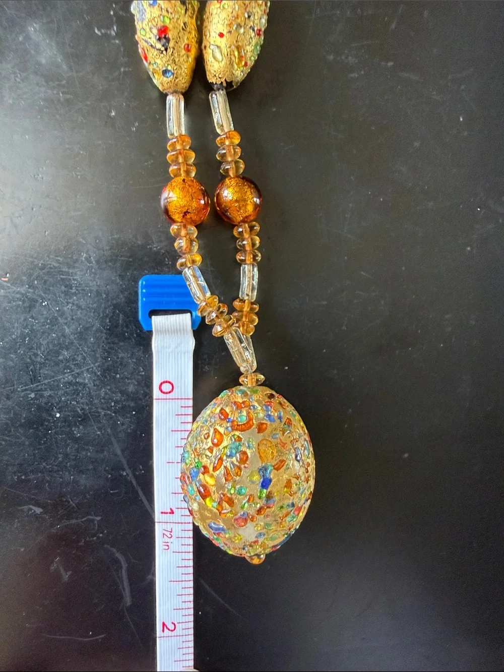 Elegant Italian Morano Glass Necklace.Hand made.